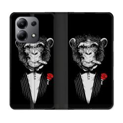 Housse cuir portefeuille pour Xiaomi Redmi Note 13 4G Decale Singe Mafia