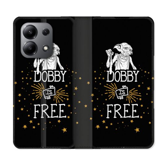 Housse cuir portefeuille pour Xiaomi Redmi Note 13 4G Harry Potter Dobby Free Noir