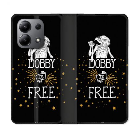 Housse cuir portefeuille pour Xiaomi Redmi Note 13 4G Harry Potter Dobby Free Noir