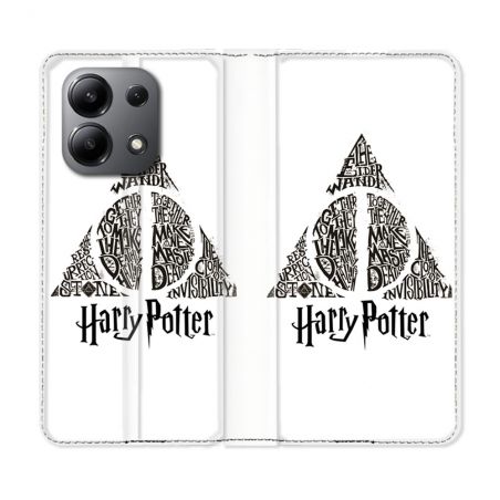 Housse cuir portefeuille pour Xiaomi Redmi Note 13 4G Harry Potter Hollows triangle Blanc