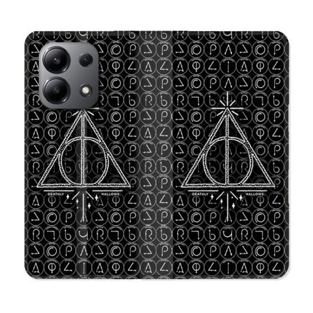 Housse cuir portefeuille pour Xiaomi Redmi Note 13 4G Harry Potter Hollows Triangle Noir