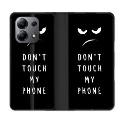 Housse cuir portefeuille pour Xiaomi Redmi Note 13 4G Humour Don't Touch