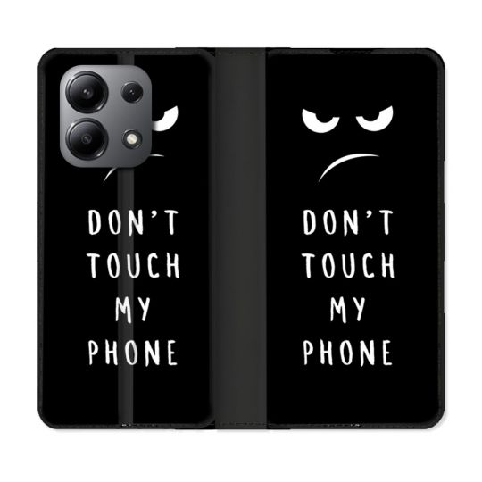 Housse cuir portefeuille pour Xiaomi Redmi Note 13 4G Humour Don't Touch