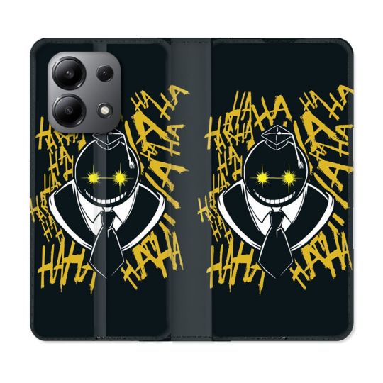 Housse cuir portefeuille pour Xiaomi Redmi Note 13 4G Manga Assassination Classroom Kuro Noir
