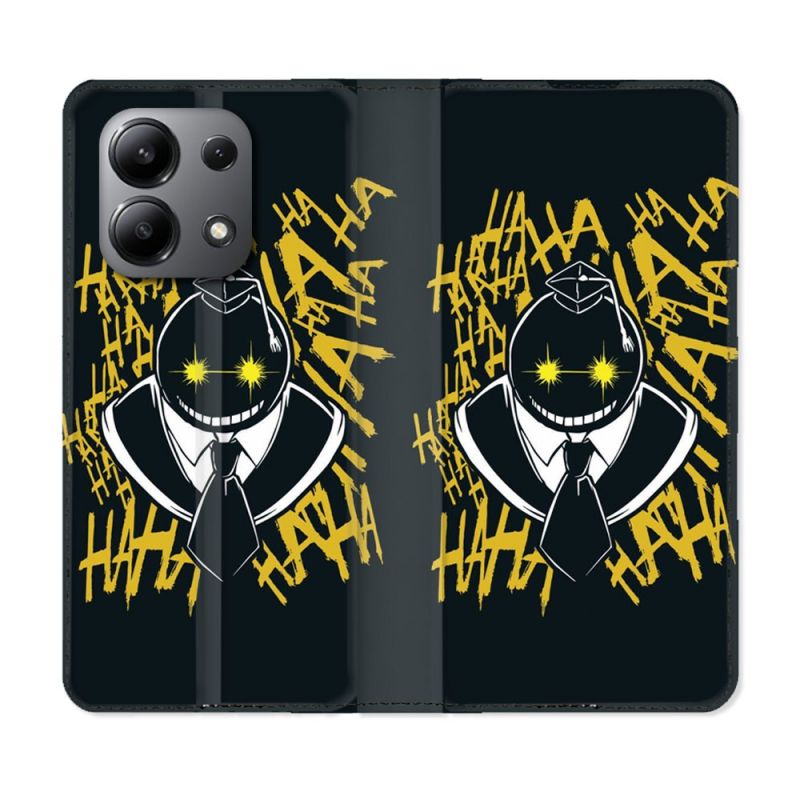 Housse cuir portefeuille pour Xiaomi Redmi Note 13 4G Manga Assassination Classroom Kuro Noir