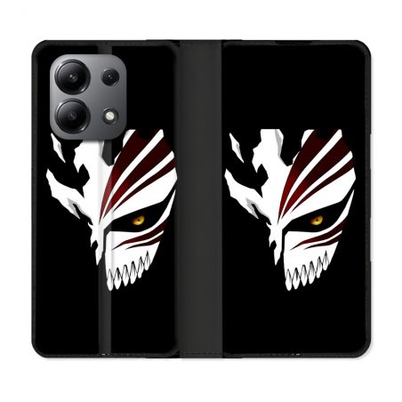 Housse cuir portefeuille pour Xiaomi Redmi Note 13 4G Manga Bleach Masque