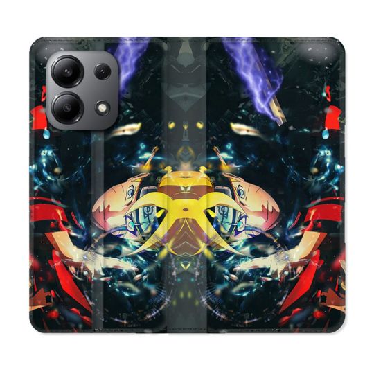 Housse cuir portefeuille pour Xiaomi Redmi Note 13 4G Manga Boruto Eclair