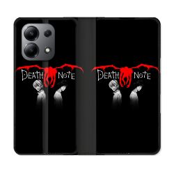 Housse cuir portefeuille pour Xiaomi Redmi Note 13 4G Manga Death Note Noir