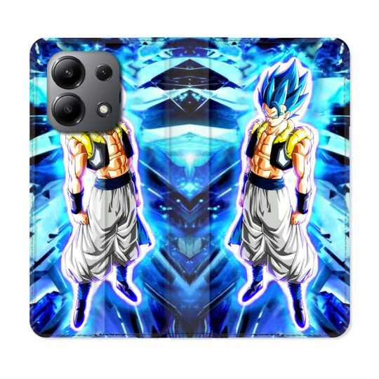 Housse cuir portefeuille pour Xiaomi Redmi Note 13 4G Manga Dragon Ball Gogeta Lumiere