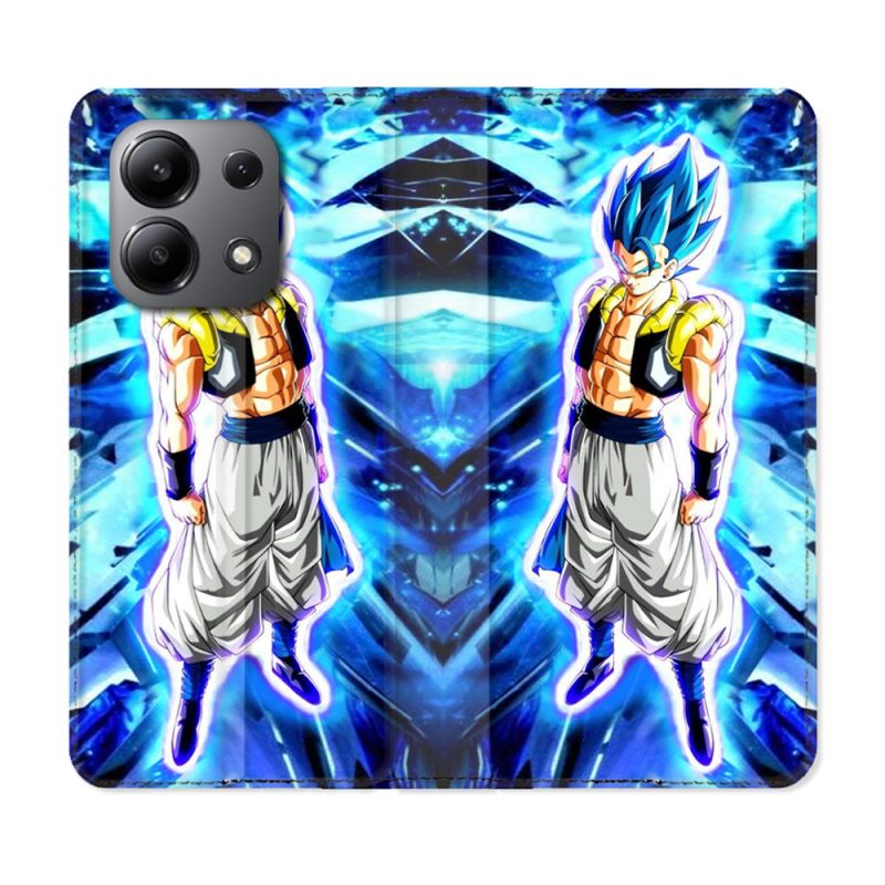Housse cuir portefeuille pour Xiaomi Redmi Note 13 4G Manga Dragon Ball Gogeta Lumiere