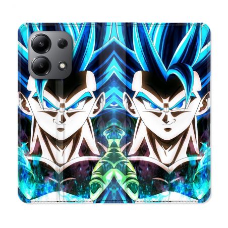 Housse cuir portefeuille pour Xiaomi Redmi Note 13 4G Manga Dragon Ball Gogeta Visage
