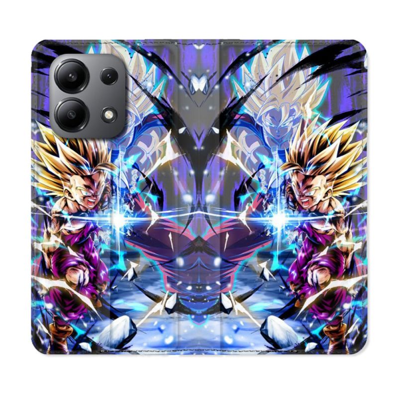 Housse cuir portefeuille pour Xiaomi Redmi Note 13 4G Manga Dragon Ball Sangohan Duo