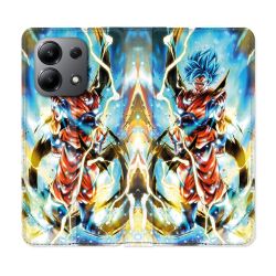 Housse cuir portefeuille pour Xiaomi Redmi Note 13 4G Manga Dragon Ball Sangoku Blanc