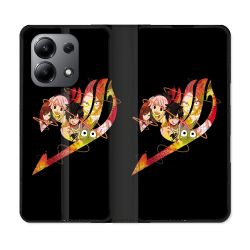 Housse cuir portefeuille pour Xiaomi Redmi Note 13 4G Manga Fairy Tail Logo Noir