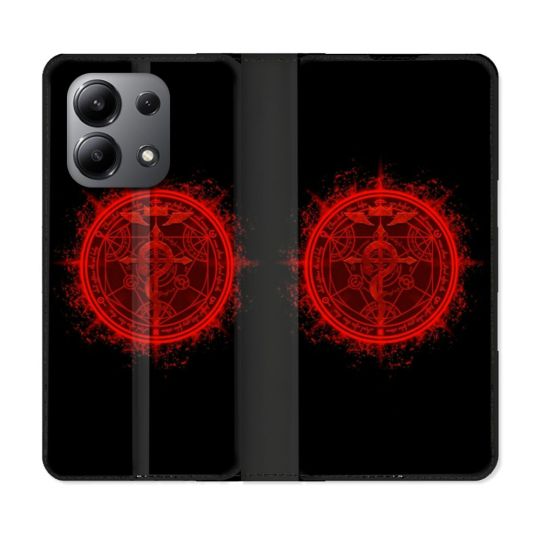 Housse cuir portefeuille pour Xiaomi Redmi Note 13 4G Manga Fullmetal Alchemist Logo