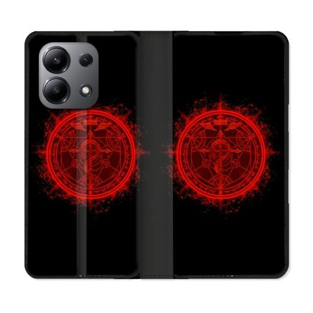 Housse cuir portefeuille pour Xiaomi Redmi Note 13 4G Manga Fullmetal Alchemist Logo