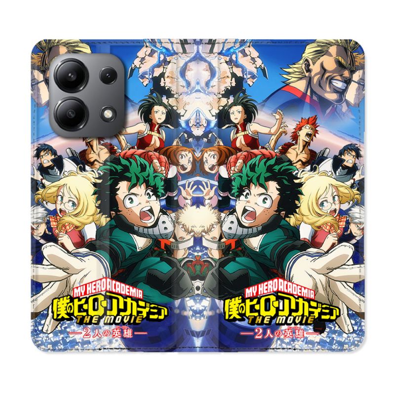Housse cuir portefeuille pour Xiaomi Redmi Note 13 4G Manga My Hero Academia Affiche