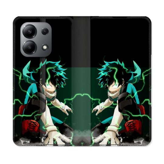 Housse cuir portefeuille pour Xiaomi Redmi Note 13 4G Manga My Hero Academia Deku