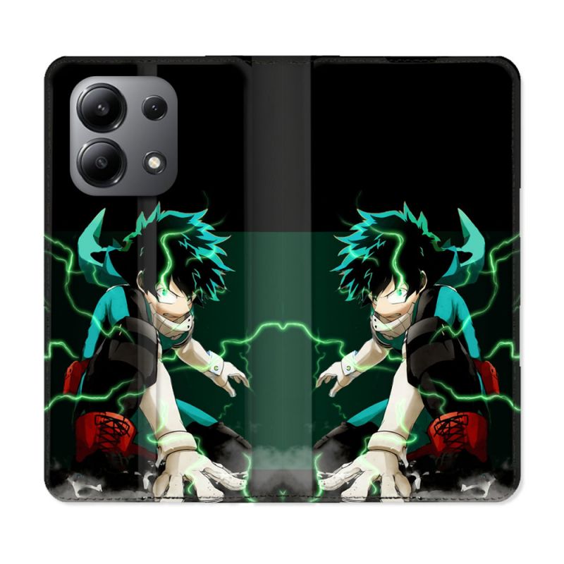 Housse cuir portefeuille pour Xiaomi Redmi Note 13 4G Manga My Hero Academia Deku