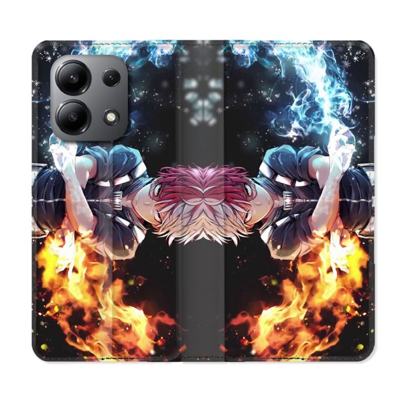 Housse cuir portefeuille pour Xiaomi Redmi Note 13 4G Manga My Hero Academia Shoto