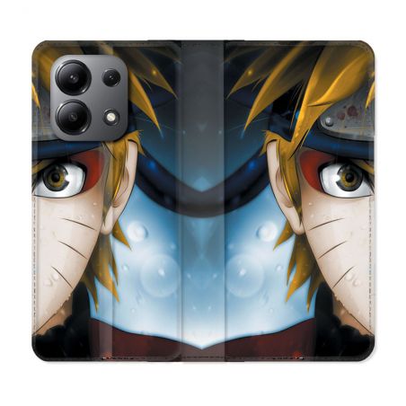 Housse cuir portefeuille pour Xiaomi Redmi Note 13 4G Manga Naruto Blanc