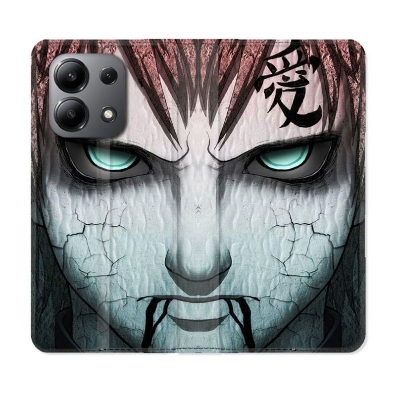 Housse cuir portefeuille pour Xiaomi Redmi Note 13 4G Manga Naruto Gaara