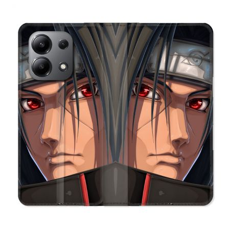 Housse cuir portefeuille pour Xiaomi Redmi Note 13 4G Manga Naruto Itachi Visage