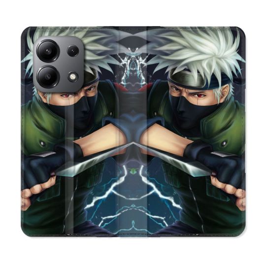 Housse cuir portefeuille pour Xiaomi Redmi Note 13 4G Manga Naruto Kakashi