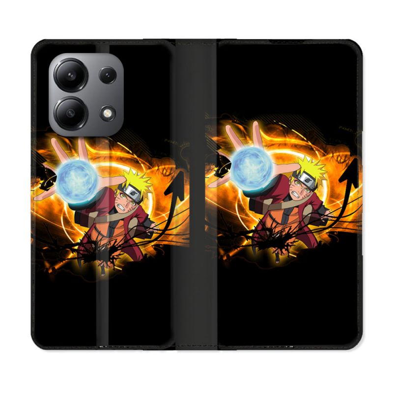 Housse cuir portefeuille pour Xiaomi Redmi Note 13 4G Manga Naruto Noir