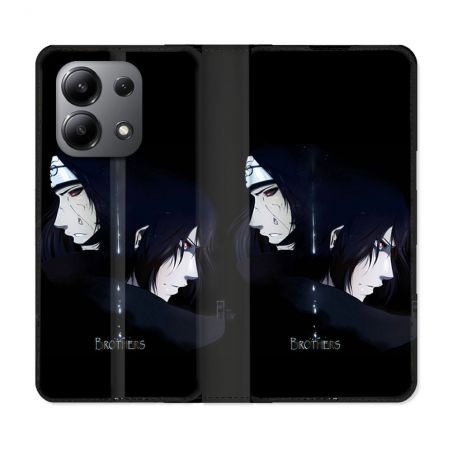 Housse cuir portefeuille pour Xiaomi Redmi Note 13 4G Manga Naruto Sasuke Itachi