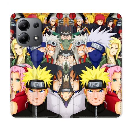 Housse cuir portefeuille pour Xiaomi Redmi Note 13 4G Manga Naruto Team