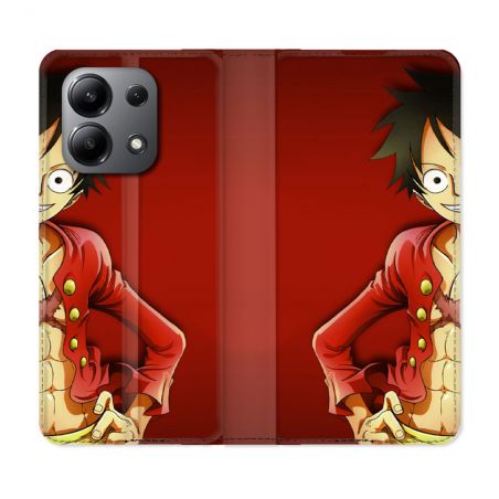 Housse cuir portefeuille pour Xiaomi Redmi Note 13 4G Manga One Piece Luffy