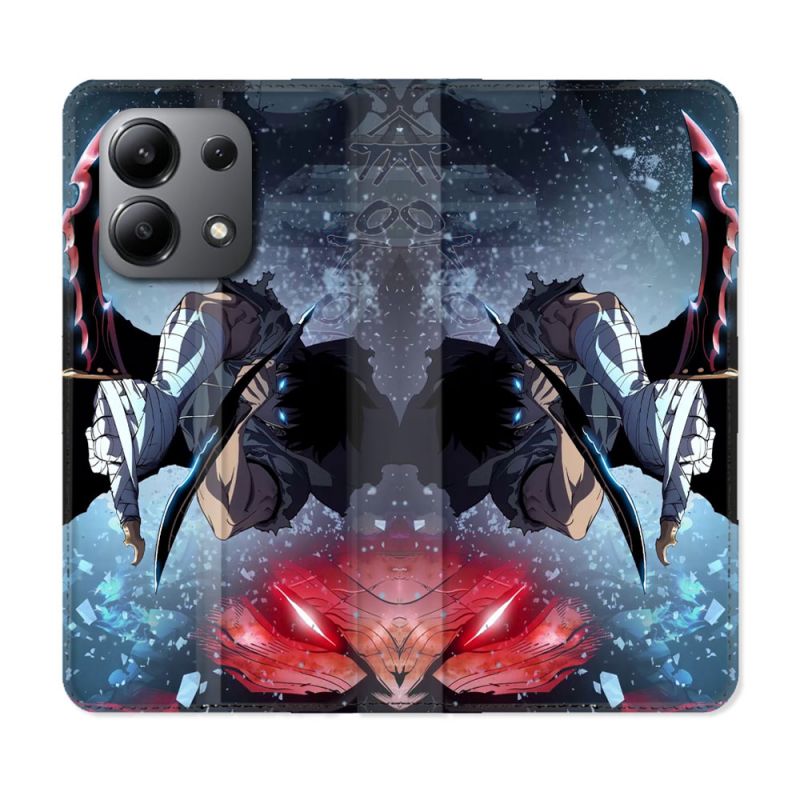 Housse cuir portefeuille pour Xiaomi Redmi Note 13 4G Manga Solo Leveling Sung Epee