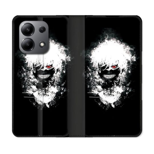 Housse cuir portefeuille pour Xiaomi Redmi Note 13 4G Manga Tokyo Ghoul Kaneki Tag