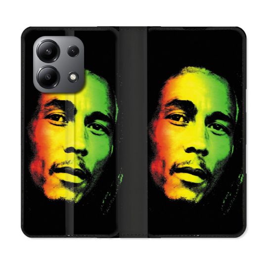 Housse cuir portefeuille pour Xiaomi Redmi Note 13 4G Musique Bob Marley 2
