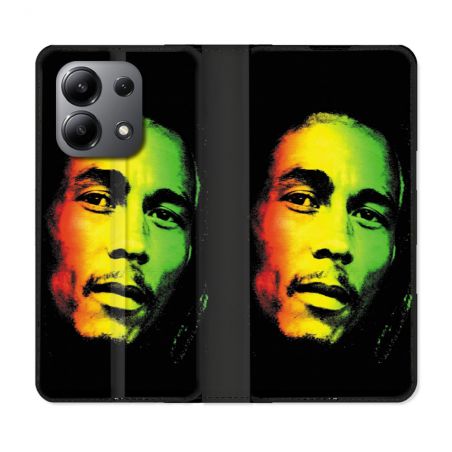 Housse cuir portefeuille pour Xiaomi Redmi Note 13 4G Musique Bob Marley 2