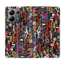 Housse cuir portefeuille pour Xiaomi Redmi Note 13 4G Musique Rock Groupe
