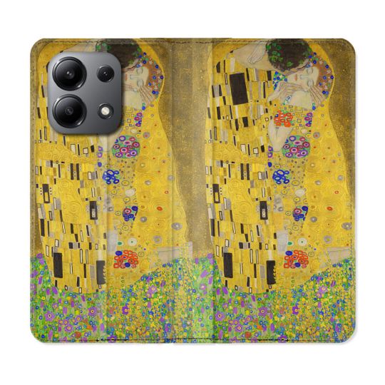 Housse cuir portefeuille pour Xiaomi Redmi Note 13 4G Peinture Le Baiser