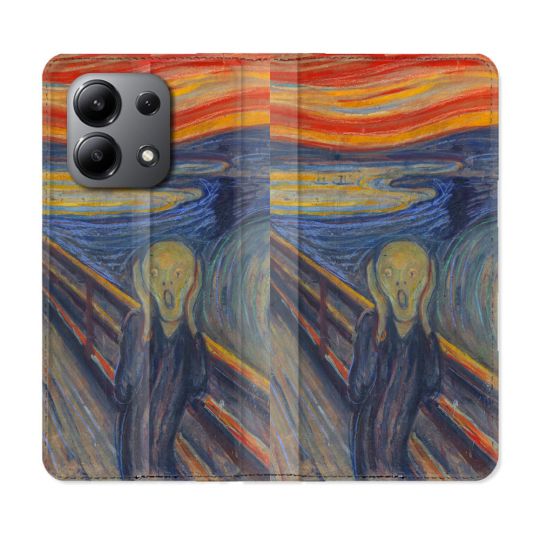 Housse cuir portefeuille pour Xiaomi Redmi Note 13 4G Peinture Le Cri