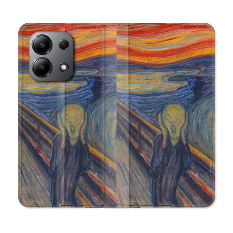 Housse cuir portefeuille pour Xiaomi Redmi Note 13 4G Peinture Le Cri