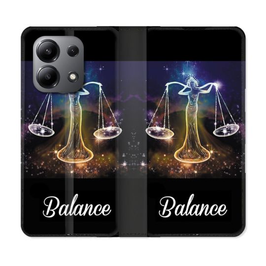 Housse cuir portefeuille pour Xiaomi Redmi Note 13 4G Signe Zodiaque 2 Balance