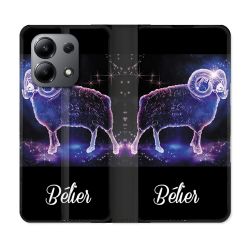 Housse cuir portefeuille pour Xiaomi Redmi Note 13 4G Signe Zodiaque 2 Bélier