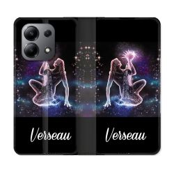 Housse cuir portefeuille pour Xiaomi Redmi Note 13 4G Signe Zodiaque 2 Verseau