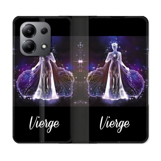 Housse cuir portefeuille pour Xiaomi Redmi Note 13 4G Signe Zodiaque 2 Vierge