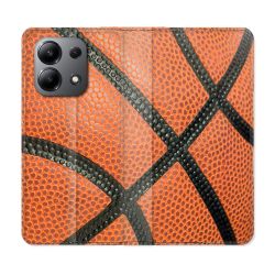 Housse cuir portefeuille pour Xiaomi Redmi Note 13 4G Sport Ballon Basket