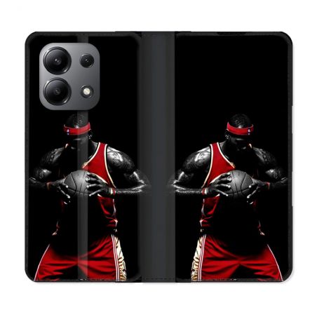 Housse cuir portefeuille pour Xiaomi Redmi Note 13 4G Sport Basketeur