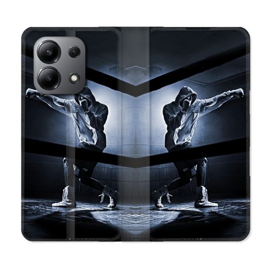 Housse cuir portefeuille pour Xiaomi Redmi Note 13 4G Sport Boxe Poing