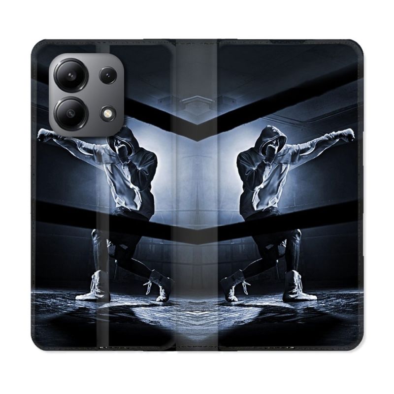 Housse cuir portefeuille pour Xiaomi Redmi Note 13 4G Sport Boxe Poing