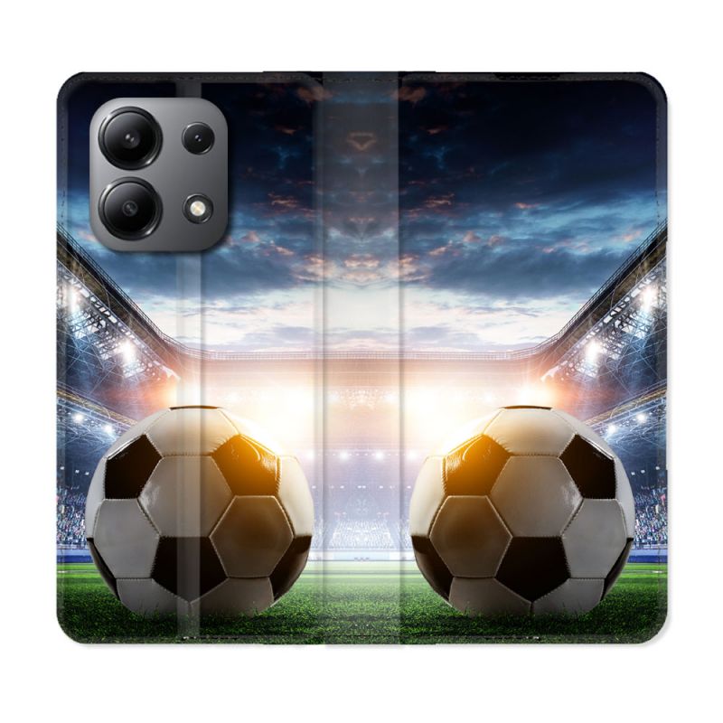 Housse cuir portefeuille pour Xiaomi Redmi Note 13 4G Sport Football Stade