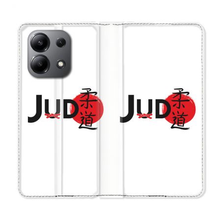 Housse cuir portefeuille pour Xiaomi Redmi Note 13 4G Sport Judo Logo